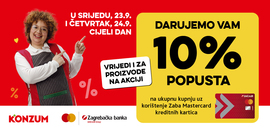 10% popusta uz korištenje Zaba Mastercard kreditnih kartica 