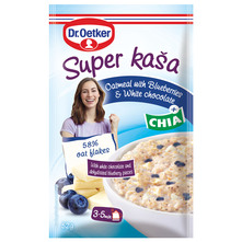 Dr.Oetker Super Zobena kaša bijela čokolada, borovnica, chia sjemenke 52 g