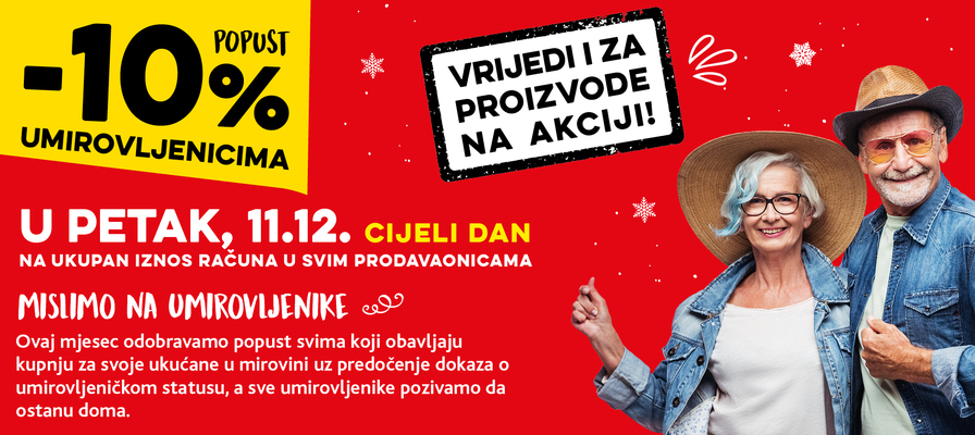 Popust umirovljenicima za prosinac