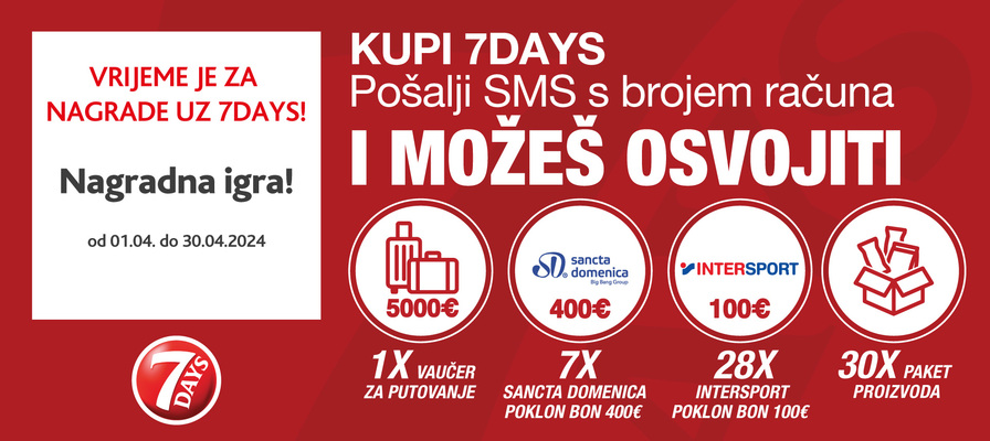 Nagradna igra - Vrijeme je za nagrade uz 7DAYS