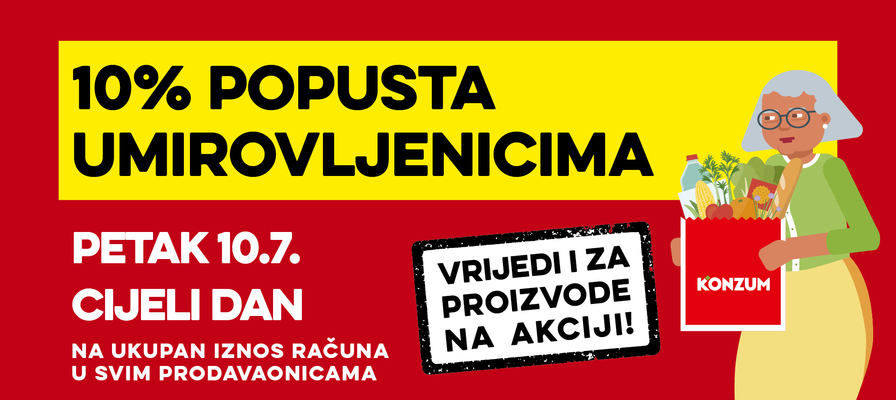 Popust umirovljenicima za srpanj
