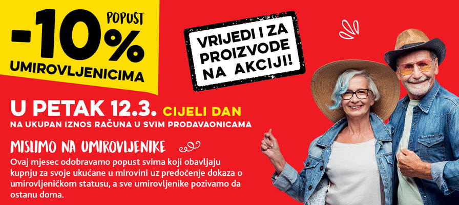 Popust umirovljenicima za ožujak