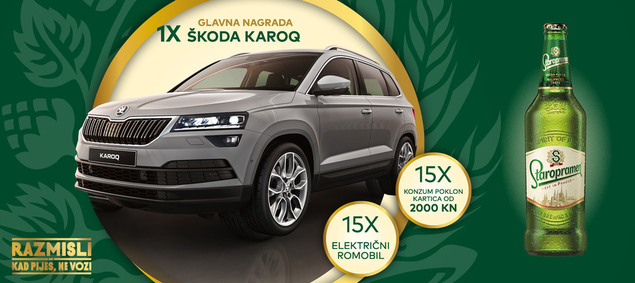 Staropramen daruje i novom Karoq Škodom te raduje