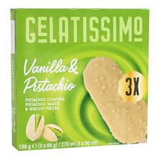 Gelatissimo Sladoled vanilija i pistacija 3x90 ml