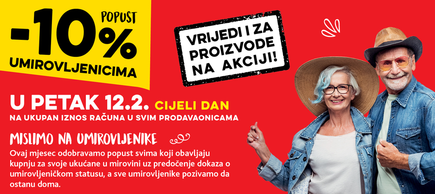 Popust umirovljenicima za veljaču