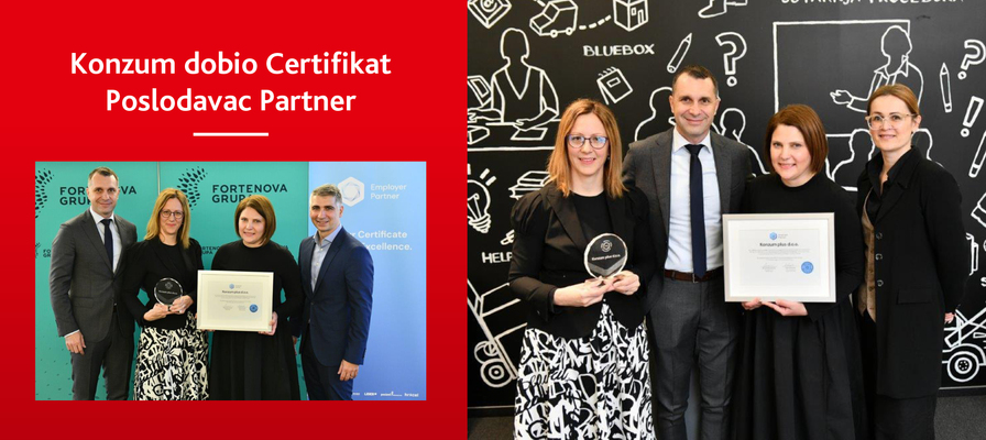 Ponovno nam je dodijeljen Certifikat Poslodavac Partner