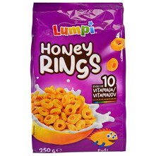 Lumpi Honey Rings Žitni kolutići s okusom meda 250 g