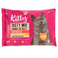Kitty Tasty Mix Hrana za mačke u želeu govedina i piletina 4x100 g