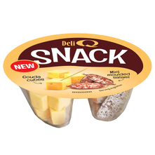 Deli Q Snack gouda cubes mini mould salami 100 g