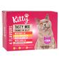 Kitty Tasty Mix Hrana za mačke u želeu govedina, piletina, losos i jetra 12x100 g