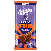 Milka Extra Fun Čokolada jelly, biscuit&popping candy 150 g
