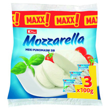 K Plus Mozzarella meki punomasni sir 3x100 g