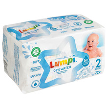 Lumpi 99% Water Vlažne maramice 2x72 komada