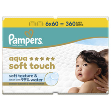 Pampers Aqua Soft Touch Vlažne maramice 6x60 komada