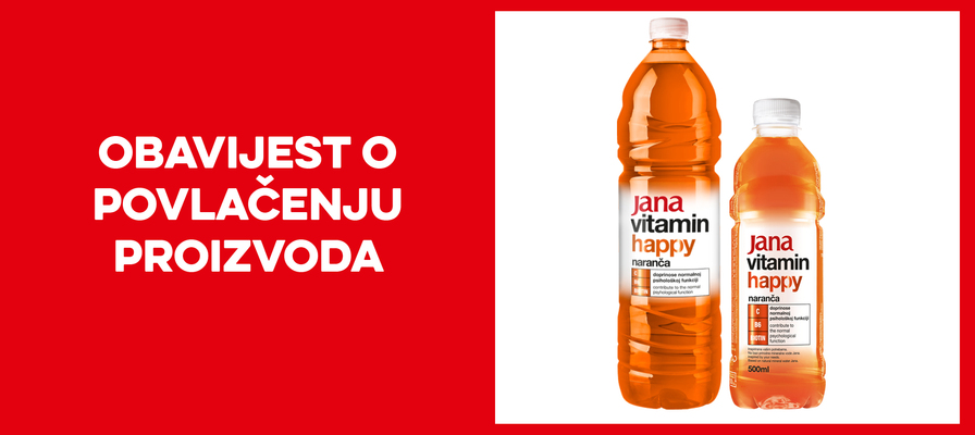 Opoziv i povlačenje vode Jana vitamin naranča s tržišta