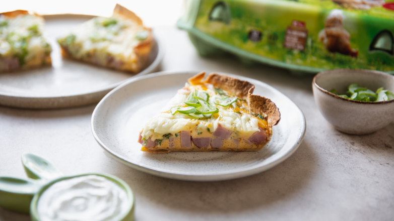 Quiche u tortilji sa šunkom i sirom
