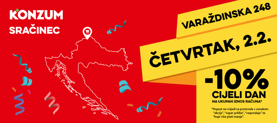 Otvorenje nove prodavaonice u Sračincu - ne propustite 10% na ukupan iznos računa