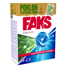 Faks SuperAktiv Deterdžent stain removal&hygiene 4,95 kg=90 pranja + poklon torba
