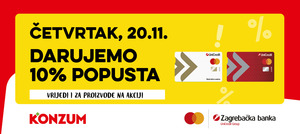 10% popusta uz korištenje Mastercard kartica Zagrebačke banke