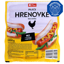 K Plus Pileće hrenovke 1000 g