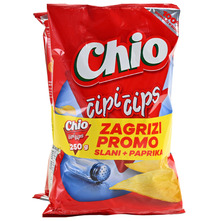 Chio Čipi čips slani 130 g + Čipi čips paprika 120 g