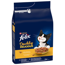 Felix Doubly Delicious Hrana za odrasle mačke s piletinom i puretinom 3 kg