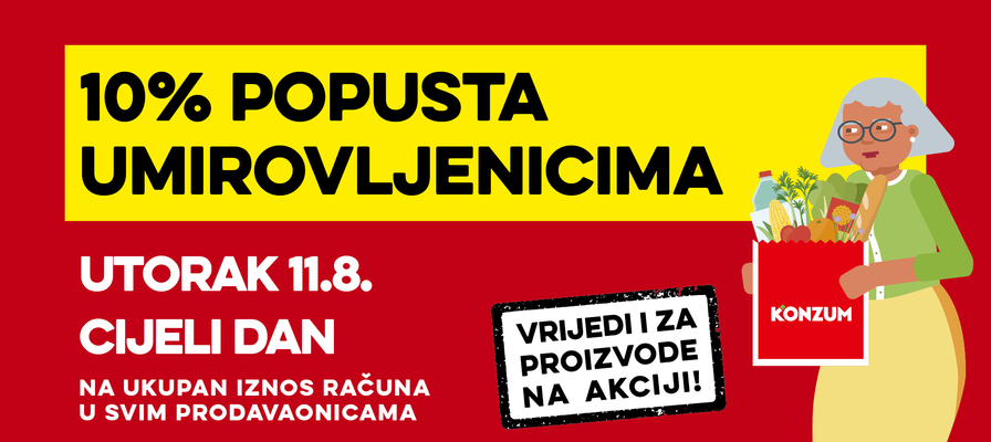 Popust umirovljenicima za kolovoz