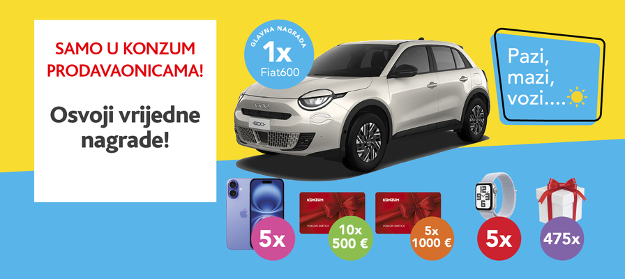 Kupuj u Konzumu i osvoji Fiat 600