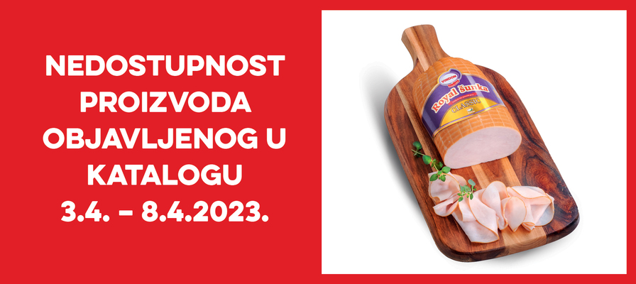 Isprika kupcima zbog nedostupnosti proizvoda 