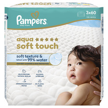 Pampers Aqua Soft Touch Vlažne maramice 3x60 komada