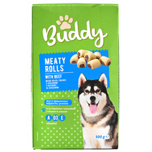 Buddy Meaty Rolls Dopunska Hrana za pse govedina 500 g